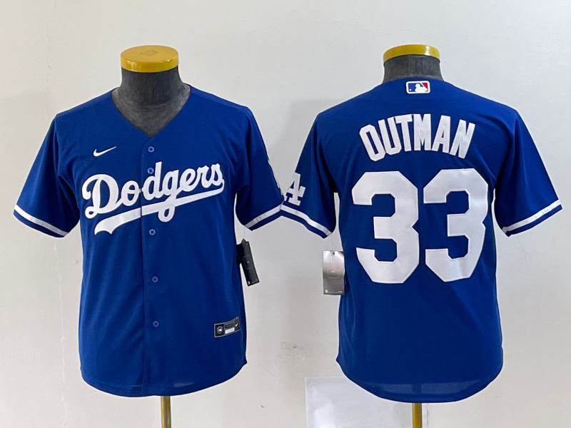 Youth Los Angeles Dodgers #33 James Outman Royal Stitched Baseball Jersey Youth Los Angeles Dodgers #33 James Outman Royal Stitched Baseball Jersey